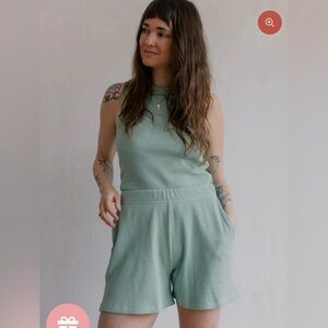 Noble Adult Organic Waffle Short In Sage